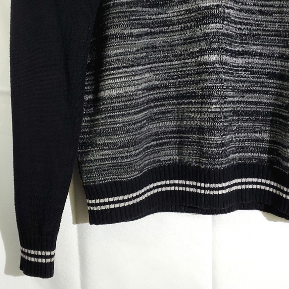Unlisted by Kenneth Cole Grey/Black 100% Cotton Long Sleeve Knit Sweater - Large - Picture 5 of 12